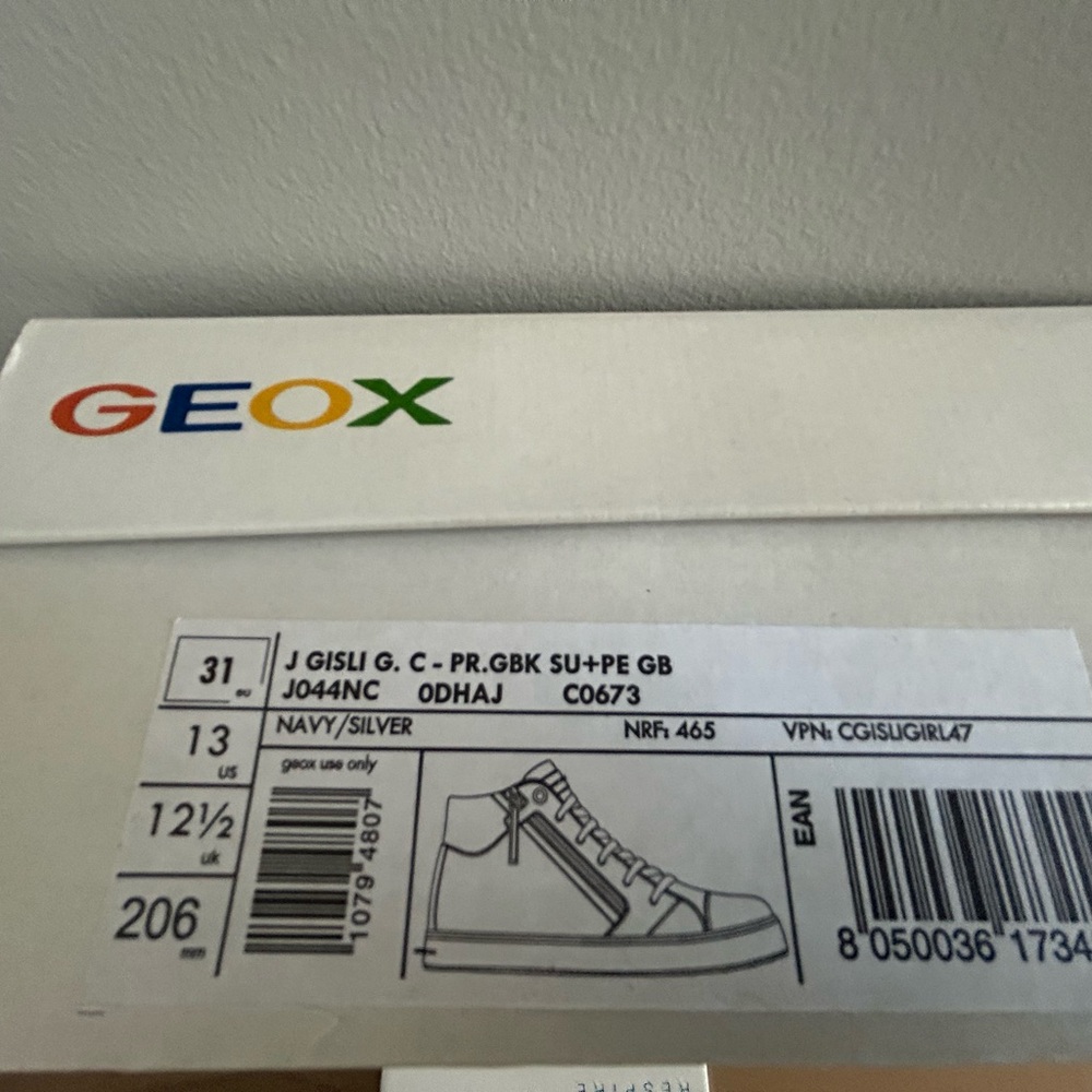 Geox unisex Navy High-Top Sneakers - Picture 4 of 4